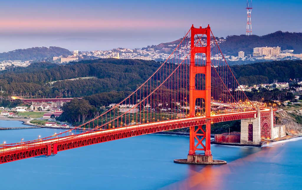 Welcome to stunning San Francisco with the Golden Gate Bridge.